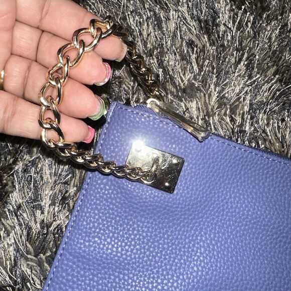 NEW Sondra Roberts Squared SR2 Lavender Purple Clutch Gold Chain Wristlet - Picture 3 of 6